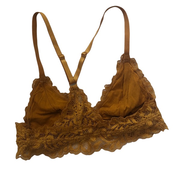Free People Mustard Yellow Lace Bralette Sz S - Picture 2 of 2